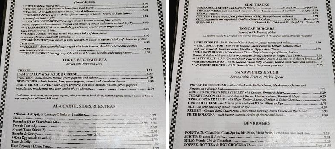 Track's End Menu